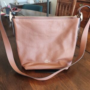 COACH C2818 Val Duffle Redwood Brown Refined Pebble Leather Crossbody Shoulder